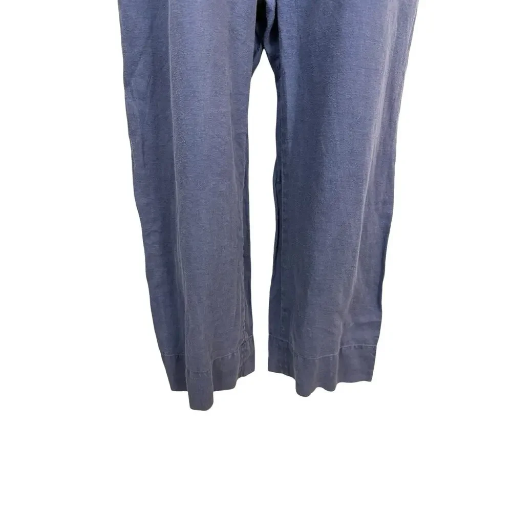 Everlane Jumpsuit Womens 6 Blue Linen Wide Leg Sleeveless Pockets Lagenlook